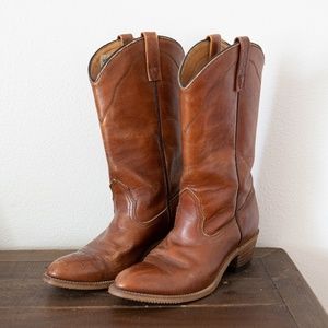 Mason Leather Western Tan Cowgirl Boots